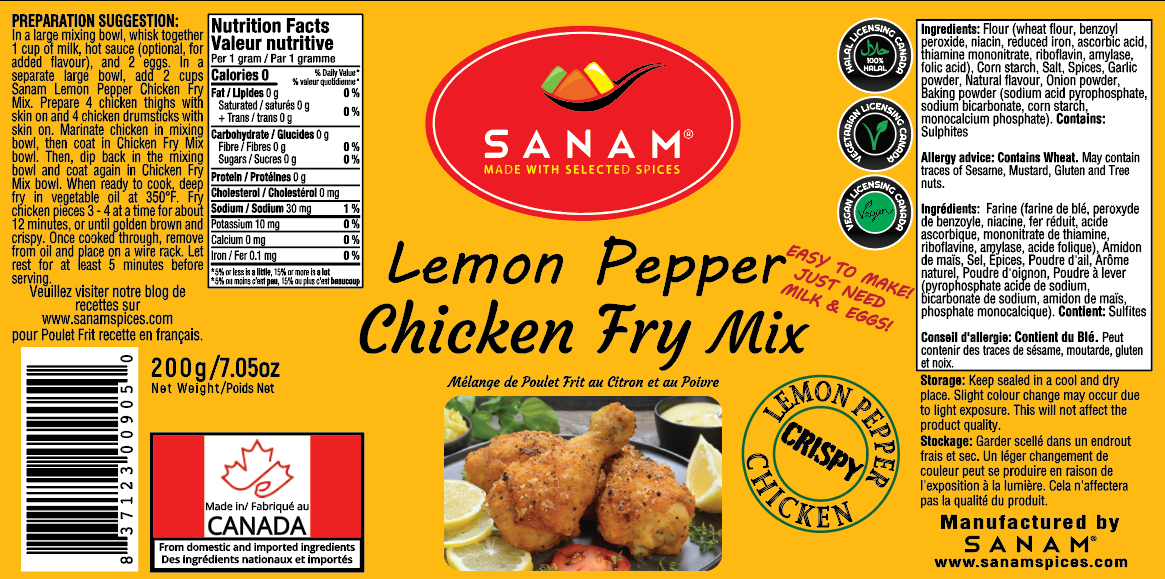 Lemon Pepper Chicken Fry Mix