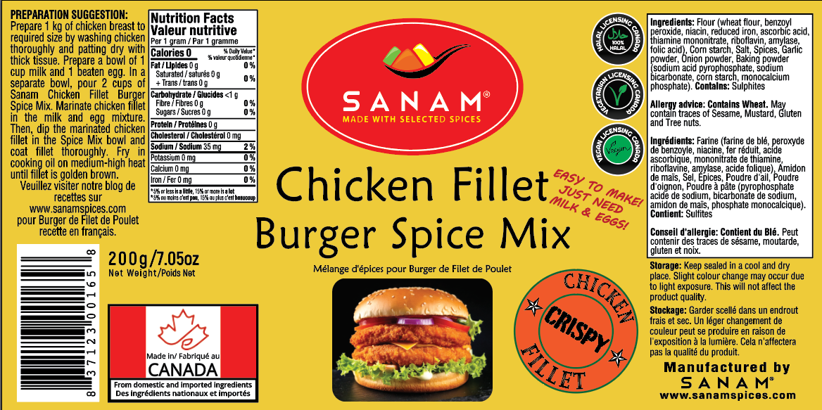 Chicken Fillet Burger Spice Mix