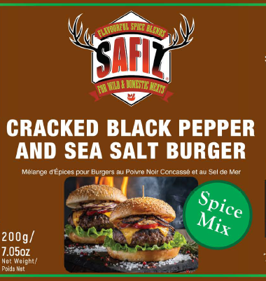 SAFIZ Cracked Black Pepper and Sea Salt Burger Spice Mix